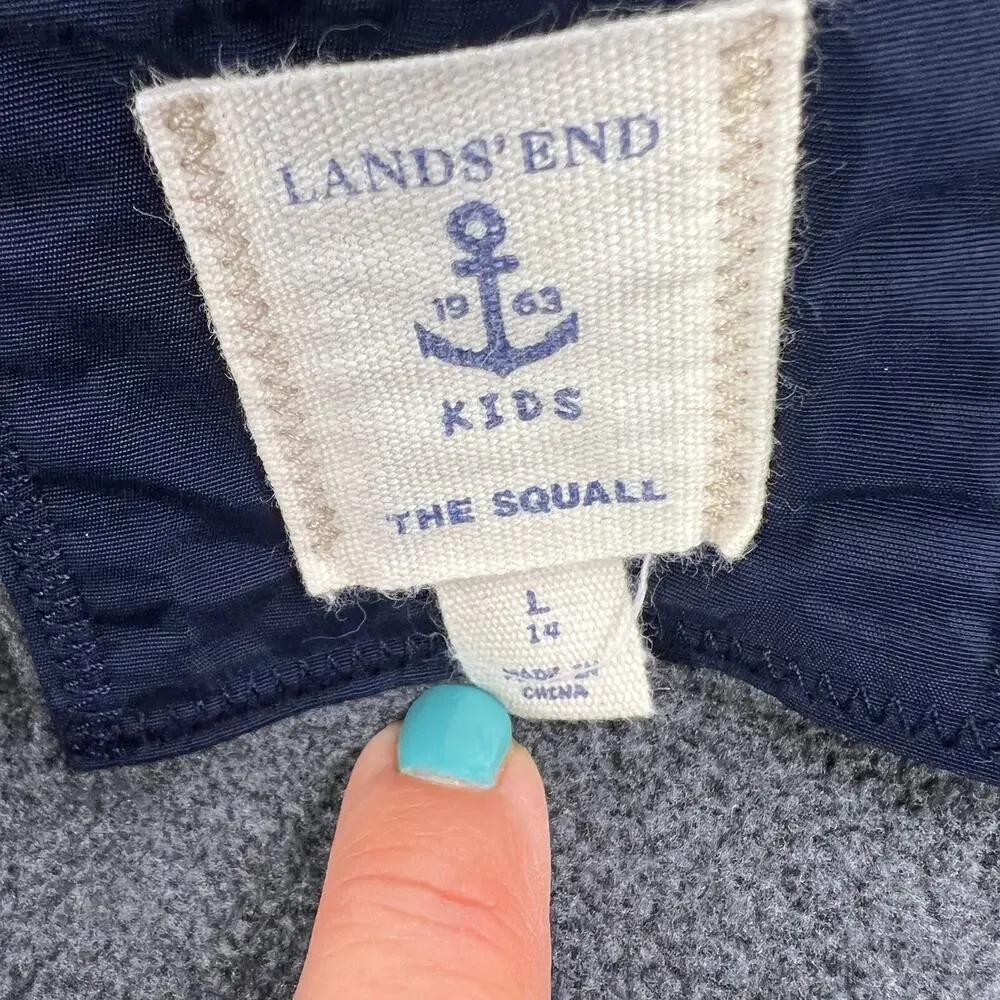 Lands' End Kids The Squall Insulated Winter Coat Grow Along Blue Size Large/14